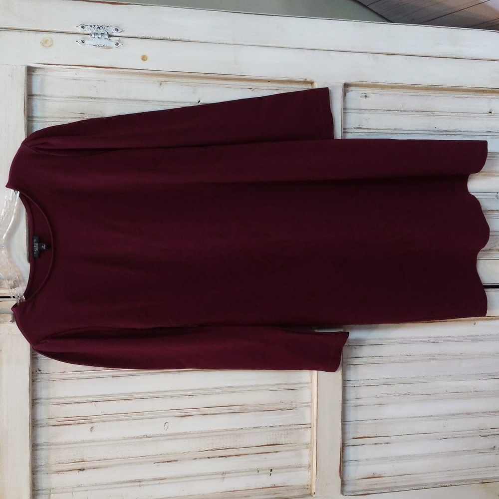 Talbots, eggplant/plum color long sleeve knit dress. Sz 14